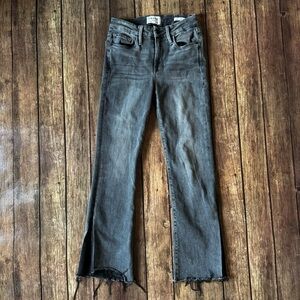 FRAME Le Crop Mini Boot Jeans - Distressed Gray - Size 25